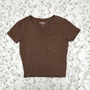 HOLLISTER Brown V-Neck Shirt
